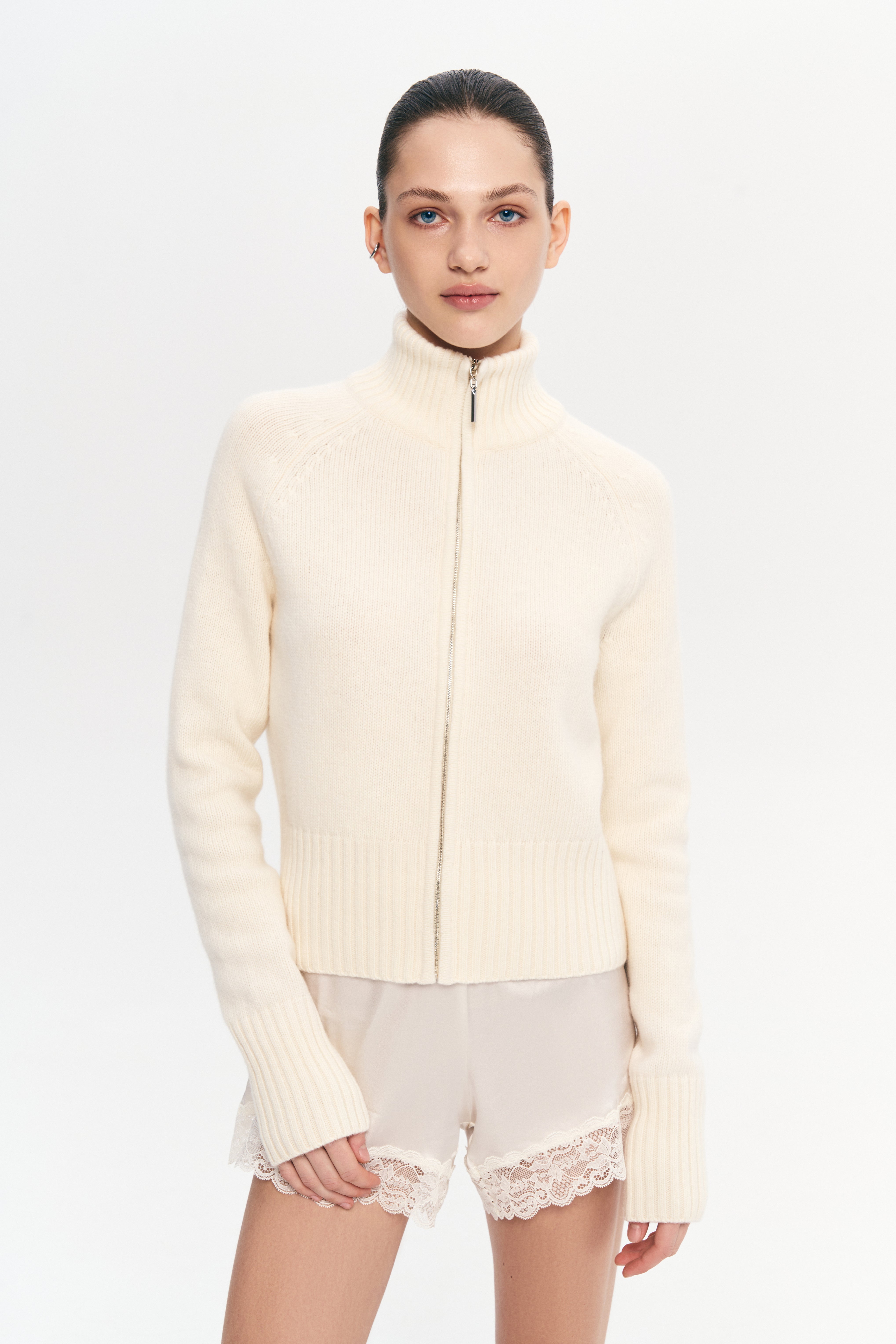 Кардиган на блискавці - Молочний